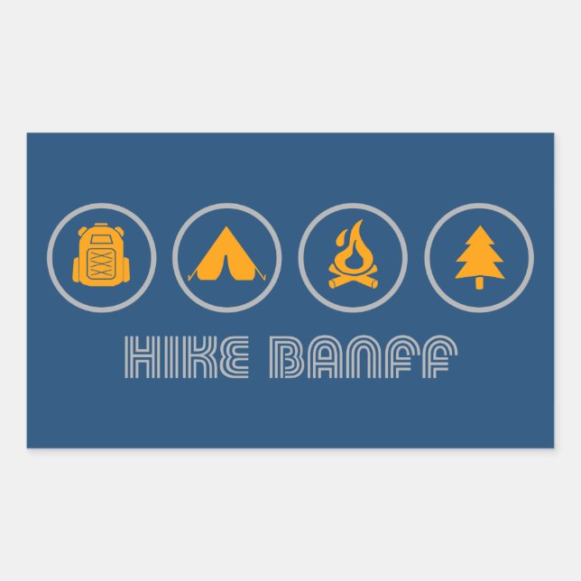 Hike Banff nationalpark Rektangulärt Klistermärke (Framsida)
