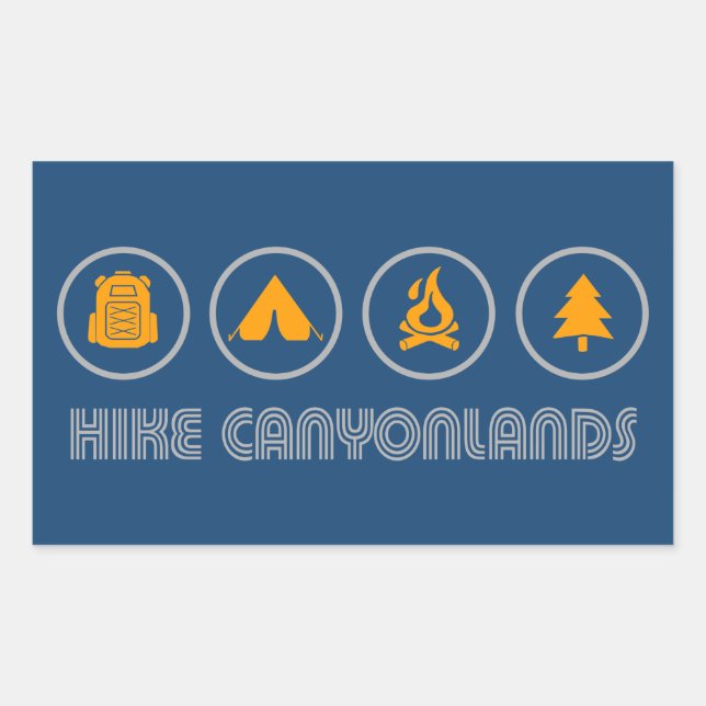 Hike Canyonlands nationalpark Rektangulärt Klistermärke (Framsida)