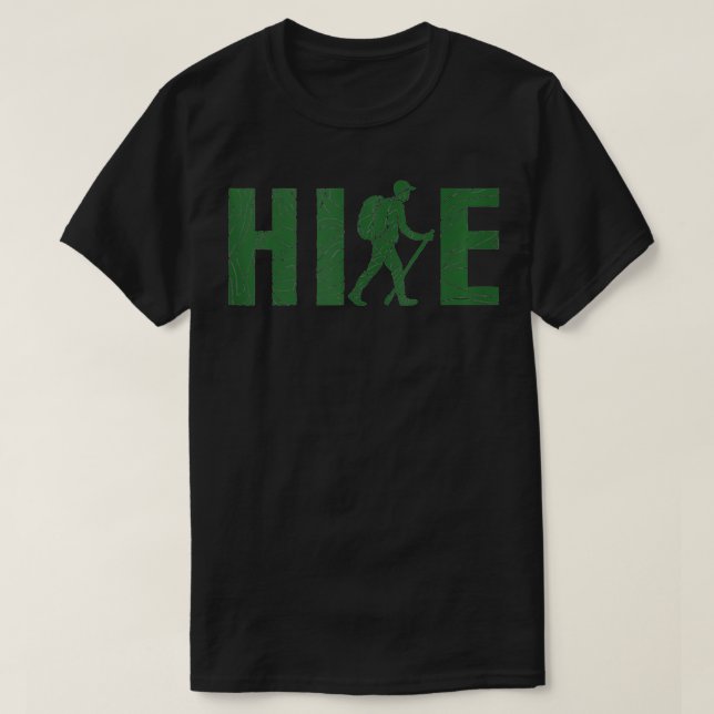 HIKE Hiking Hiker Grunge Grönt Kärlek Hiking Trail T Shirt (Design framsida)
