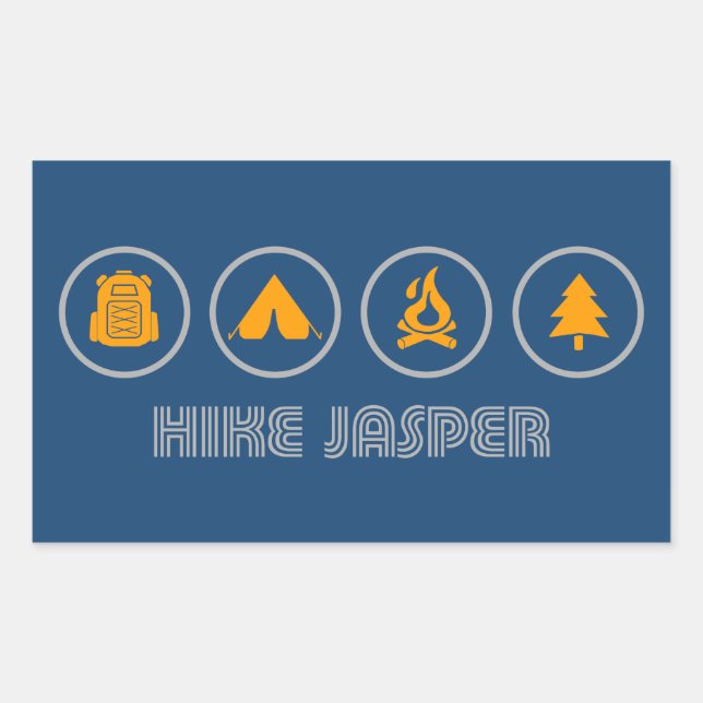 Hike Jasper nationalpark Rektangulärt Klistermärke (Framsida)