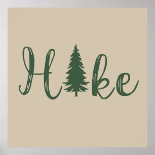 Hike logotyp träd som anlägger älskare poster