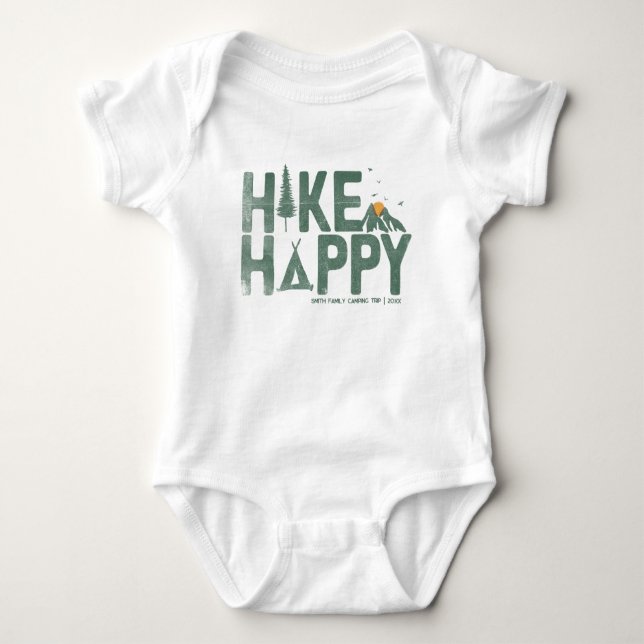 Hike Lycklig Camper Hiker Hiker Hiking Family Pers T Shirt (Framsida)
