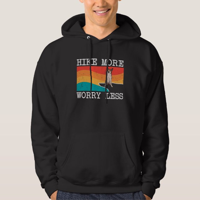 Hike More Worry Less Norwegian Lundehund Graphic H Hoodie (Framsida)