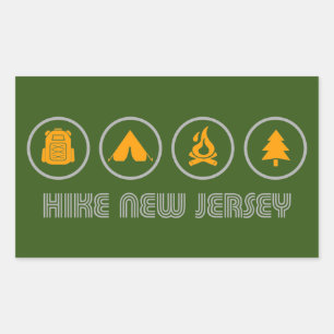 Hike New jersey Rektangulärt Klistermärke