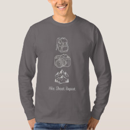 Hike Shoot Repeat – Hiking Photography Gift  T Shirt