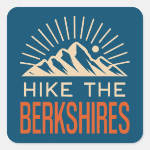 Hike the Berkshires Massachusetts Sunburst Fyrkantigt Klistermärke