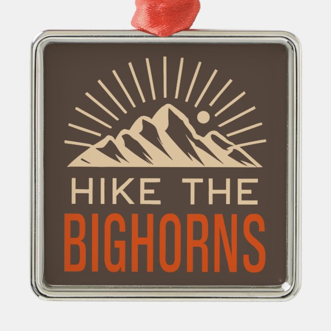 Hike the Bighorns Wyoming Sunburst Julgransprydnad Metall (Framsidan)