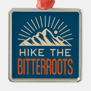 Hike the Bitterroot Idaho Montana Sunburst Julgransprydnad Metall