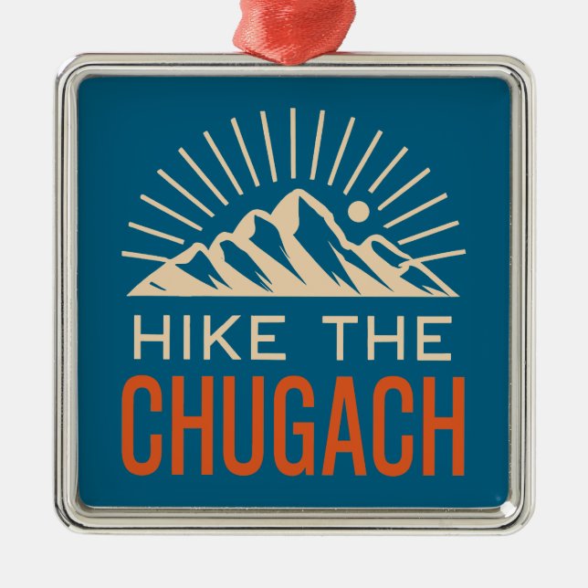Hike the Chugach Mountains Sunburst Julgransprydnad Metall (Framsidan)