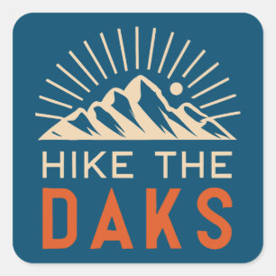 Hike the Daks Sunburst Fyrkantigt Klistermärke