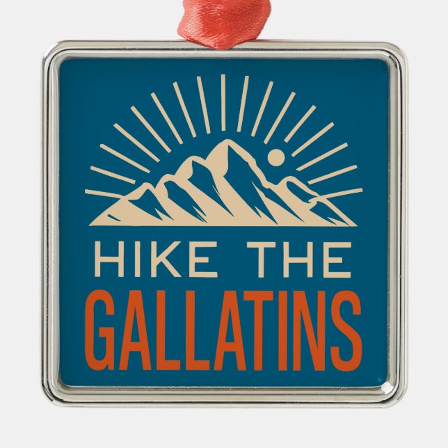 Hike The Gallatin Mountains Sunburst Julgransprydnad Metall (Framsidan)