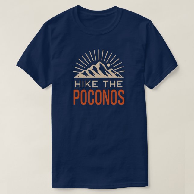 Hike the Poconos Sunburst T Shirt (Design framsida)