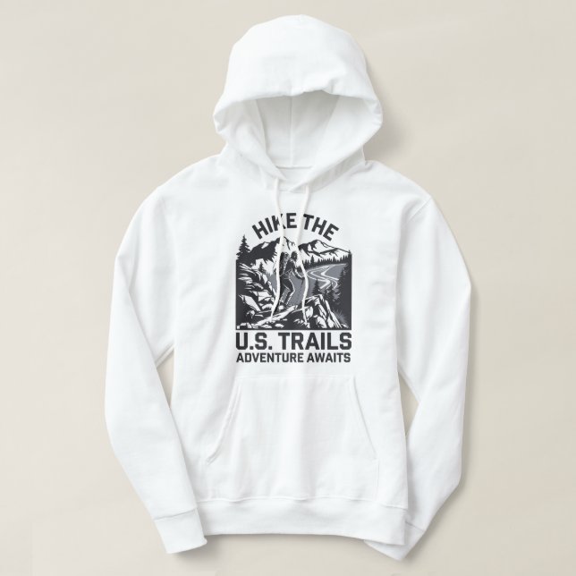 Hike the USA Trails Äventyr Awaits Graphic Hoodie (Design framsida)