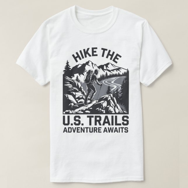 Hike the USA Trails Äventyr Awaits Graphic T Shirt (Design framsida)
