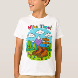 Hike Time Kids Crayon Adventure Art T Shirt