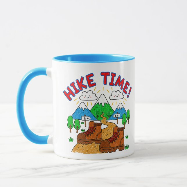 Hike Time Kids Drawing with Mountains Mugg (Vänster)