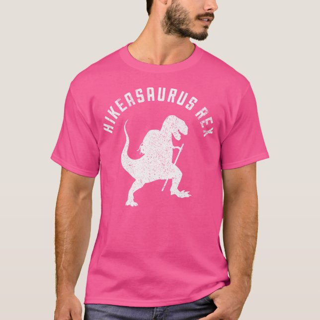 Hikeasaurus Rex Funny Dinosaur t Rex Hiking Shirt (Framsida)