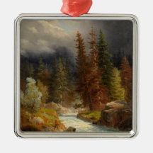 Hiker bredvid en Torrentialflod