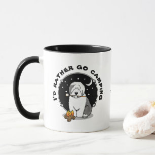 Hiker Camper Old English Sheepdog Hund Grått 1 Mugg