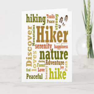 Hiker-dölj Ord-molnmappat gratulationskort Kort