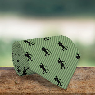Hiker Figur Silhouette på diagonal Stripey Slips