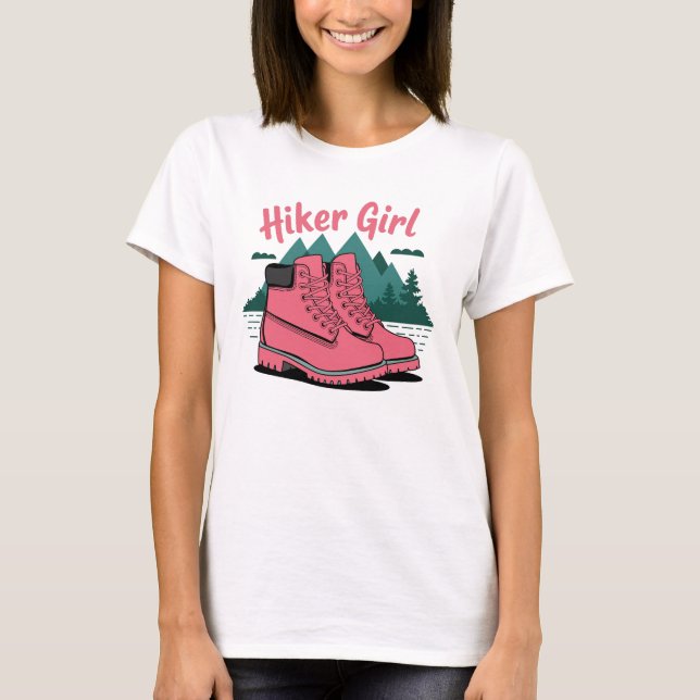 Hiker-flicka T Shirt (Framsida)
