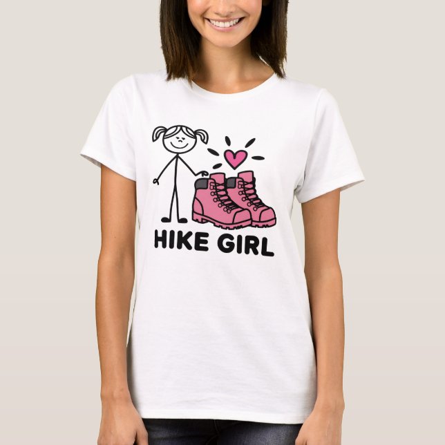 Hiker-flicka T Shirt (Framsida)