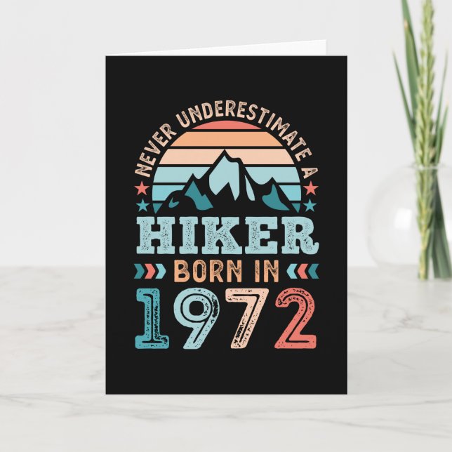 Hiker, född 1972, 50:e födelsedagskalendern Hiking Kort (Framsida)