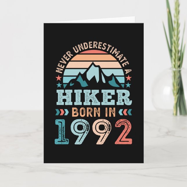 Hiker, född 1992, 30års födelsedag Hiking Retro Gi Kort (Framsida)