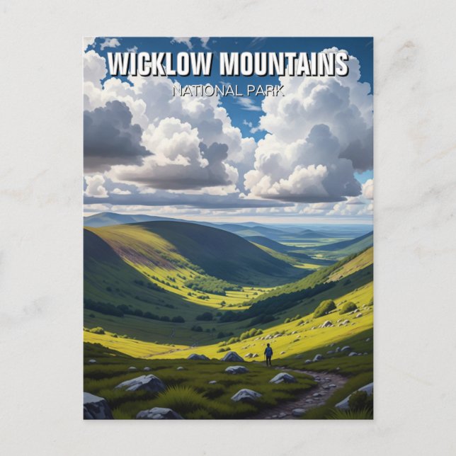 Hiker i Wicklow Mountains National Park Ireland Vykort (Framsida)