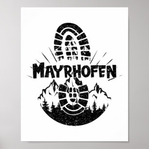 Hiker Mayrhofen Tyrol Austria Vacation Poster