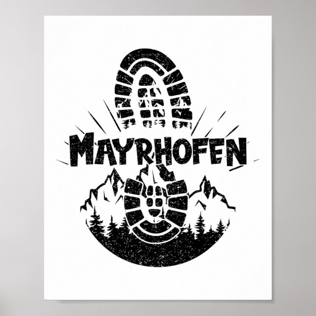 Hiker Mayrhofen Tyrol Austria Vacation Poster (Framsidan)