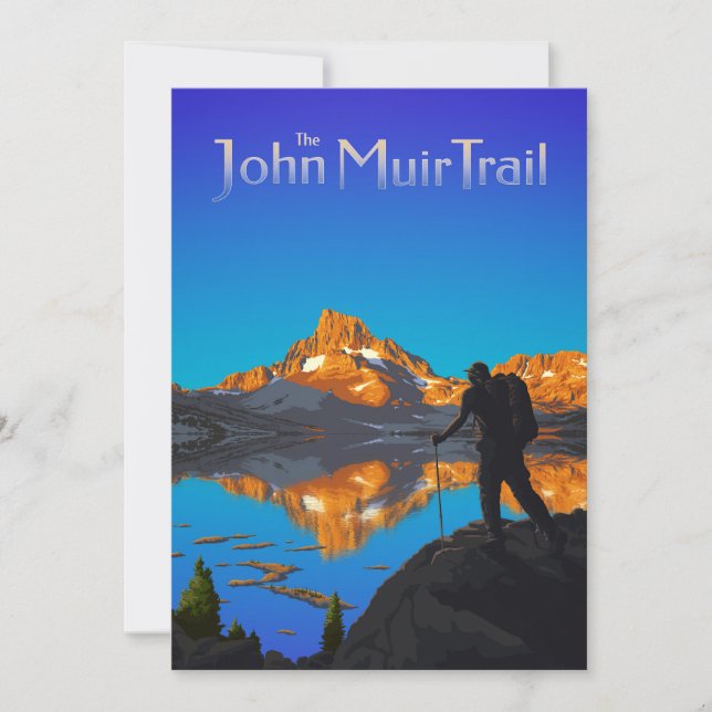 Hiker- och banderoll - John Muir Trail - Logotyp Julkort (Framsida)