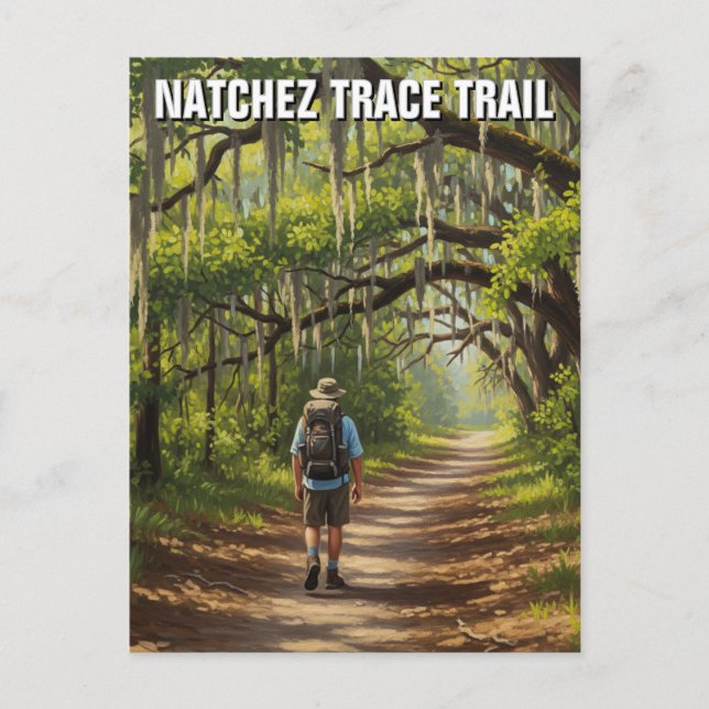 Hiker på Natchez Trace Trail Vykort (Framsida)
