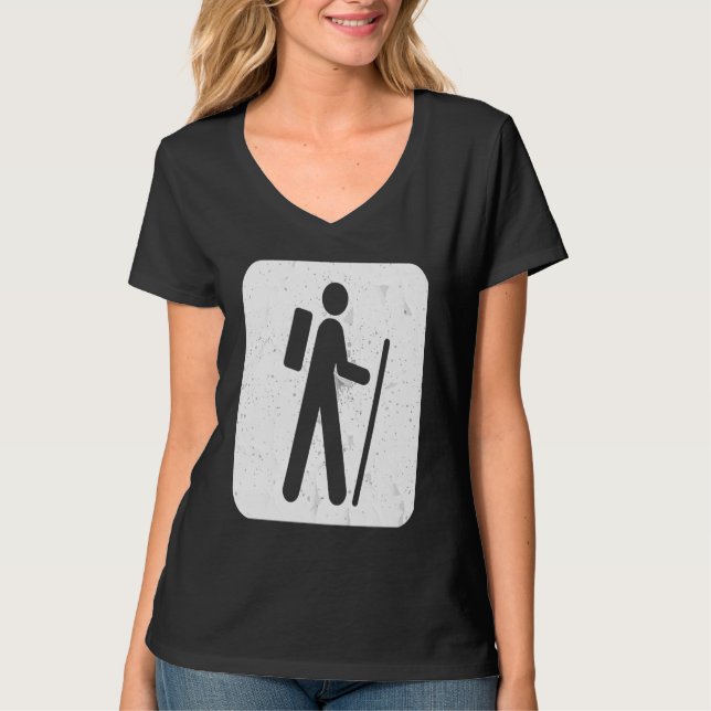 Hiker Sign  for Hikers and Campers Backpacking T Shirt (Framsida)