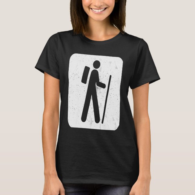 Hiker Sign  for Hikers and Campers Backpacking T Shirt (Framsida)