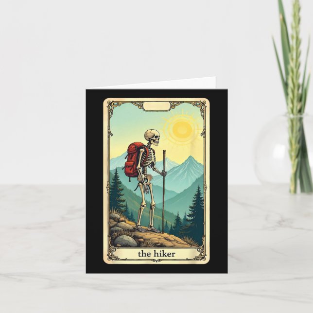Hiker Tarot Card Skeleton Mountain Hiking Kort (Framsida)