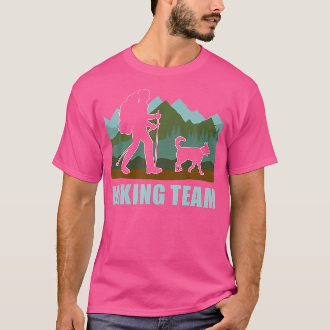 Hiker Team Hund Hike utomhusbergsarbete med D T Shirt (Framsida)