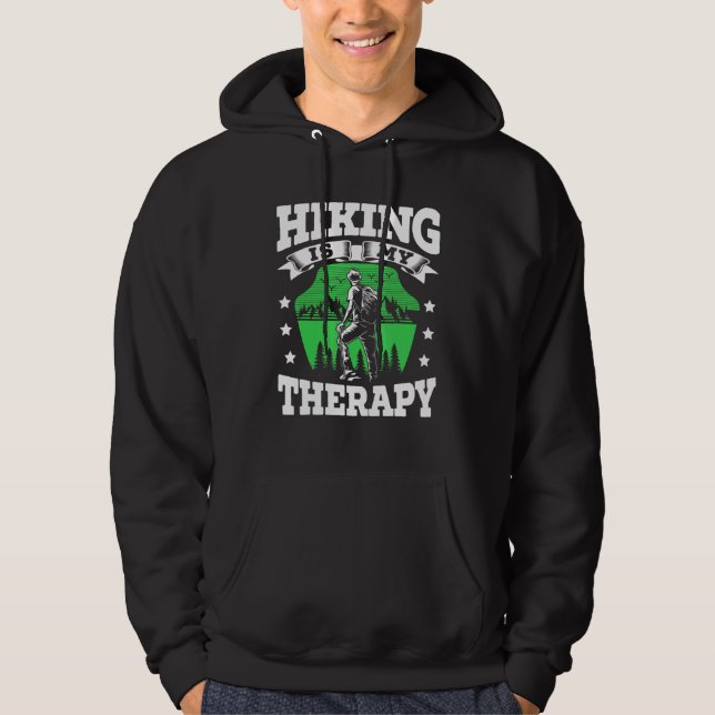 Hiking är min terapi Hiker Trek utomhusberget C Hoodie (Framsida)