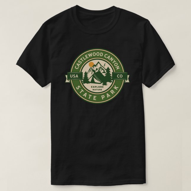 Hiking Äventyr Castlewood Canyon State Park Colo T Shirt (Design framsida)
