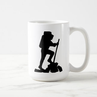 Hiking Äventyr Silhouette Mugg, Nature Älskare Gif Kaffemugg