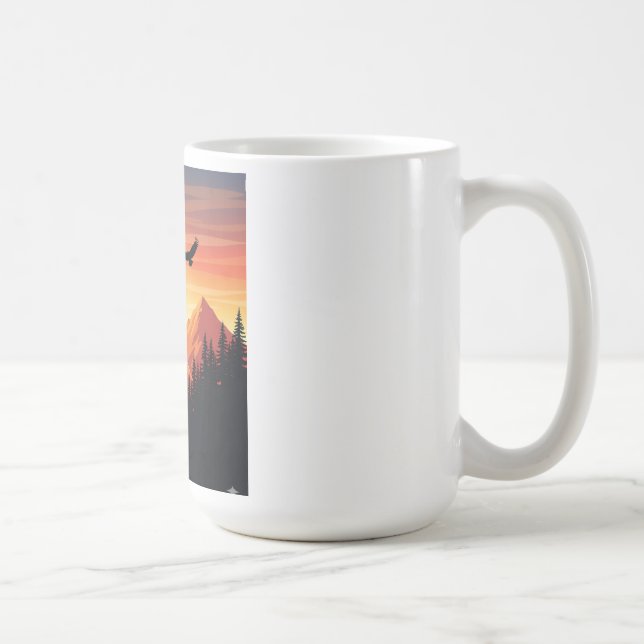 Hiking Äventyr Sunset Mountain T-Shirt Nature L Kaffemugg (Höger)
