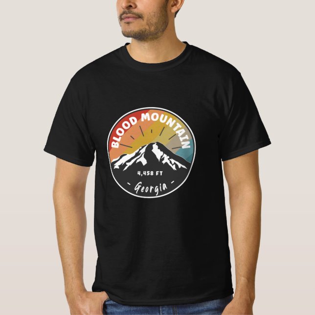 Hiking Blood Mountain Georgia T Shirt (Framsida)