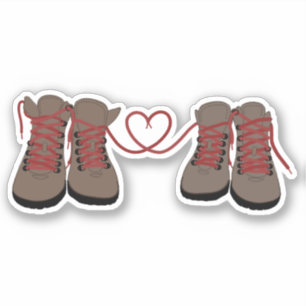 Hiking Boots Hearts Kärlek Klistermärken