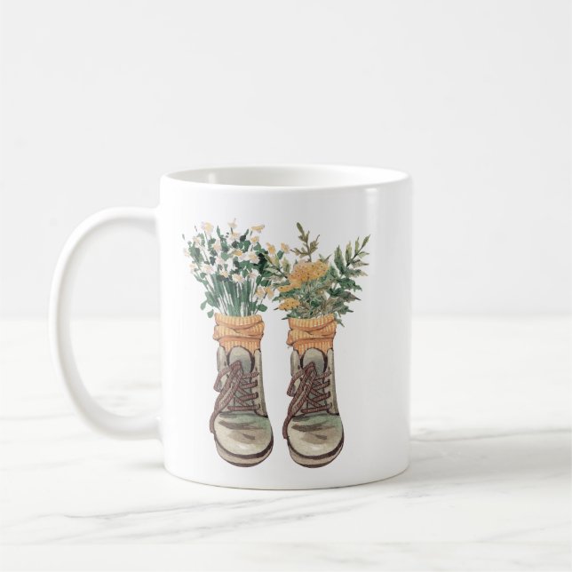 Hiking Boots & Wildblommor Kaffemugg (Vänster)