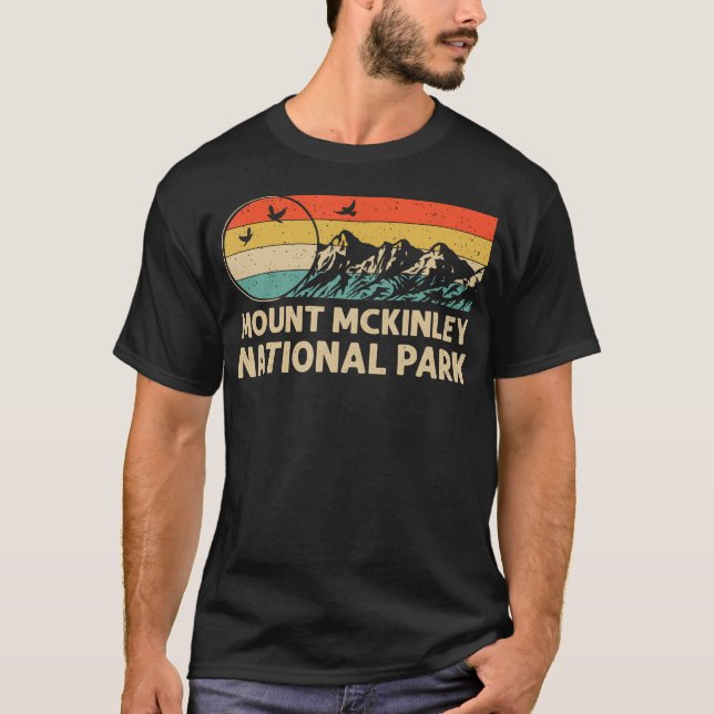 Hiking Camping Älskare Retro Mount Mckinley Nation T Shirt (Framsida)