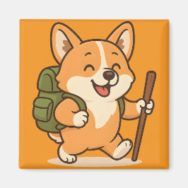 Hiking Corgi Magnets | Cute Äventyr Kitchen Deco Magnet