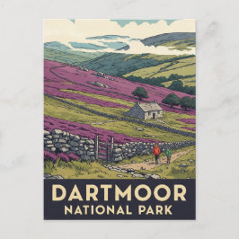 Hiking Dartmoor National Park Travel Vykort