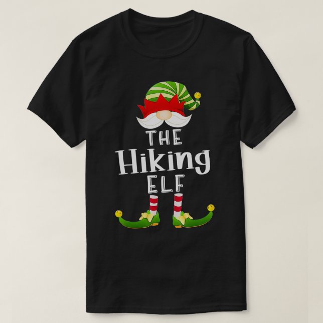 Hiking Elf Group jul Funny Pajama Party T Shirt (Design framsida)