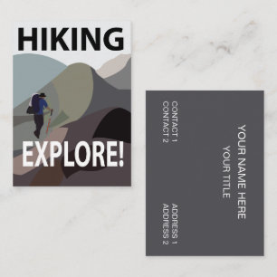 Hiking Explore Mountains Hiking Visitkort